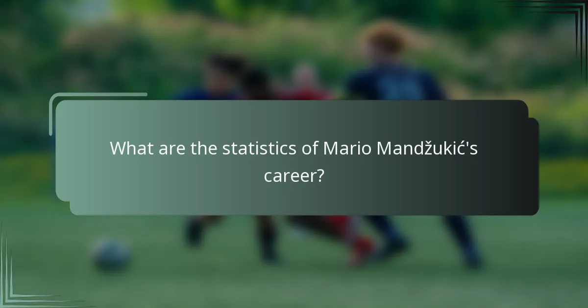 What are the statistics of Mario Mandžukić's career?