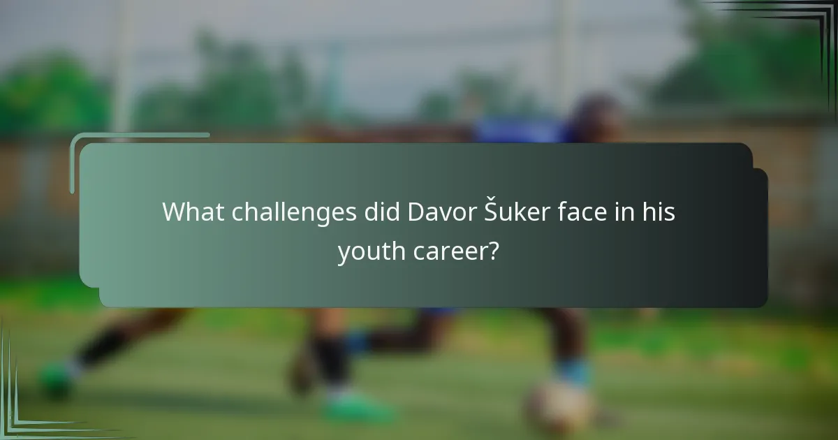 What challenges did Davor Šuker face in his youth career?