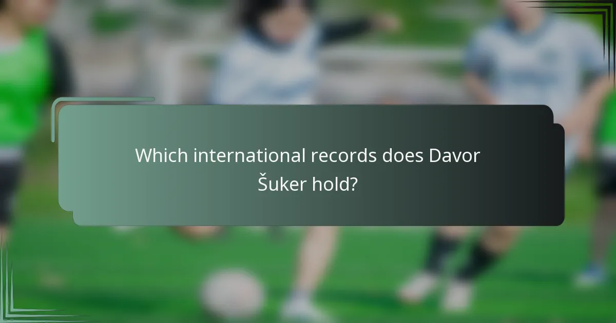Which international records does Davor Šuker hold?